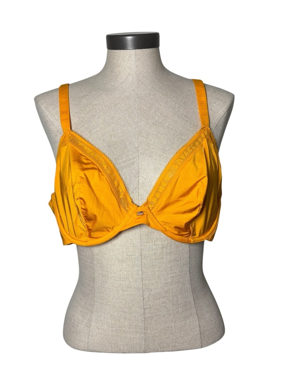 Savage X Fenty Yellow Underwire Bra 42C Unlined Mustard Lingerie